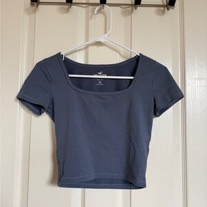 Hollister Ribbed Blue Top